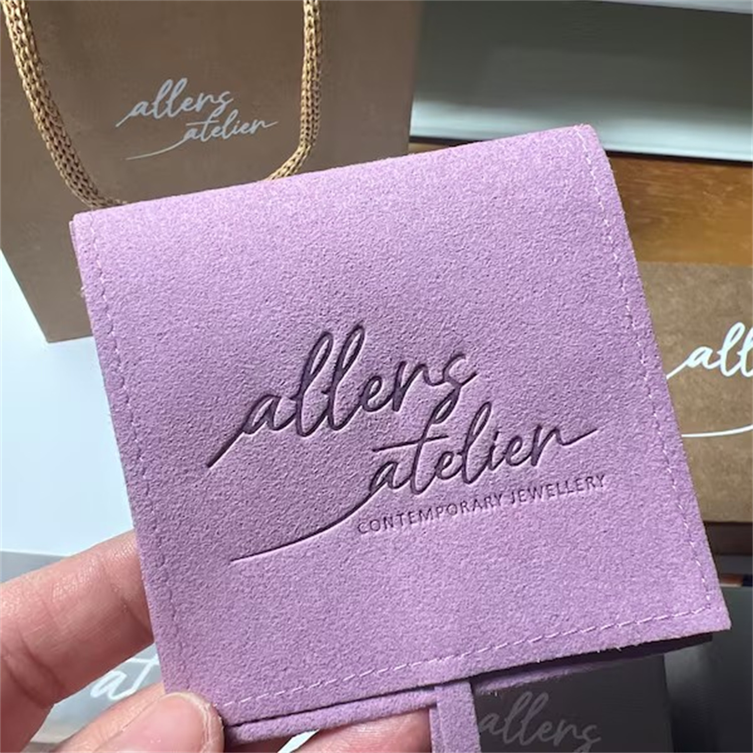 50pcs Beige Soft Velvet Jewelr - Perfume Fragrance Logo review and price